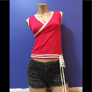 Dkny ringer tank stripe tie bottom fitted